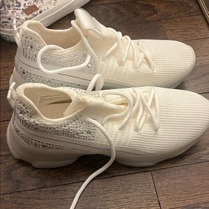 Madden Girl White Rhinestone Sneakers